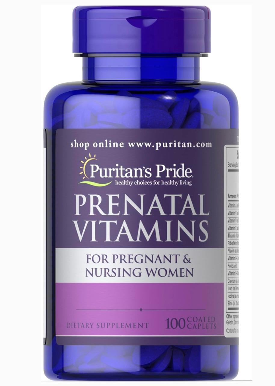 Puritan's Pride Prenatal Vitamins For Pregnant&Nursing Women-100Serv-100Coated Caplets